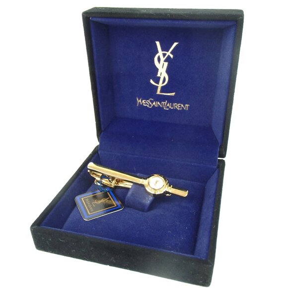 Authentic YVES SAINT LAURENT Nek Tie pin metal [Used]